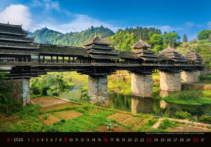 Monatsbild des Kalenders "Bridges 2026", Monat August