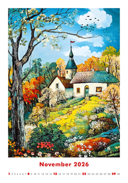 Monatsbild des Kalenders "Art Naive 2026", Monat November